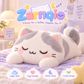 Zarnqio™ Sleeping Cat Plush Body Pillow – Ultra Soft Kawaii Cuddle Pillow for Restful Sleep &amp; Cozy Lounging